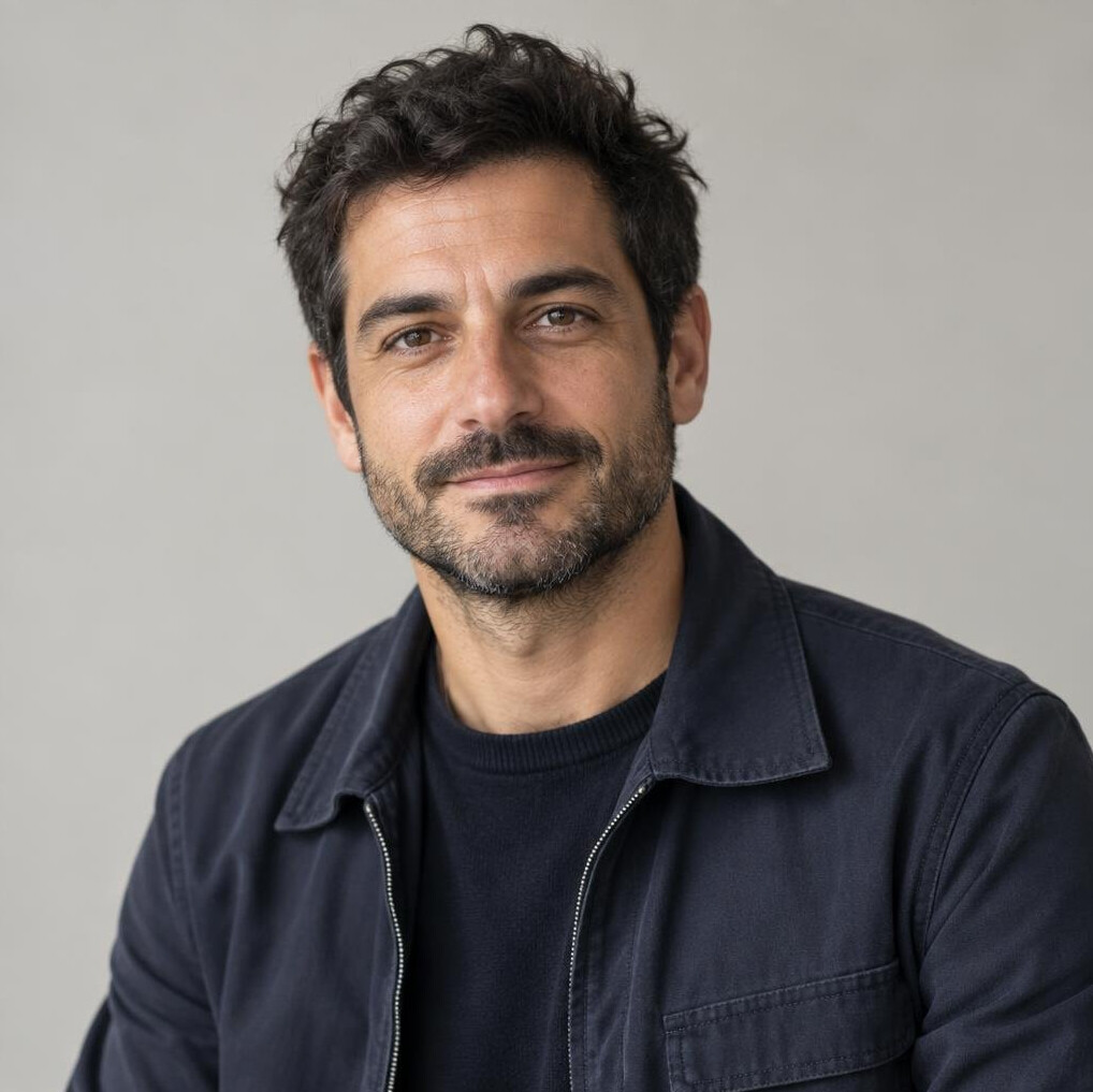Portrait of a bearded man looking at the camera